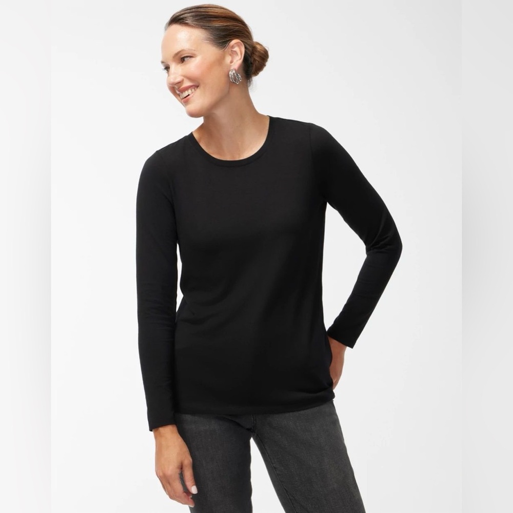 CHICOS Pima Layering Long Sleeve Tee, Like New